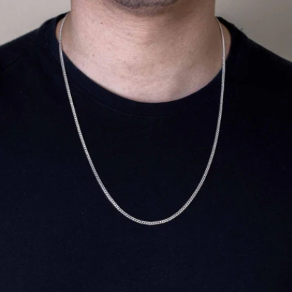 Sterling Silver 925 High Polished Curb Chain 2.8mm 16 inches